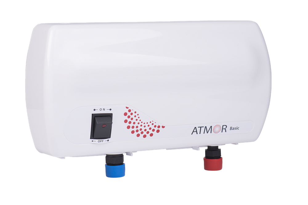 Проточный электрический водонагреватель Atmor Basic 3.5 кран