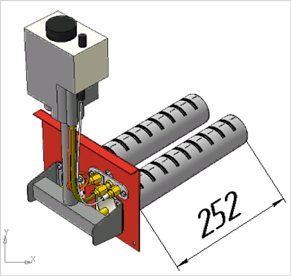 Газогорелочное устройство "Вега-1", панель "Комфорт" (12 кВт), комплектация: "Sit" 630 + "Polidoro" (252 мм)